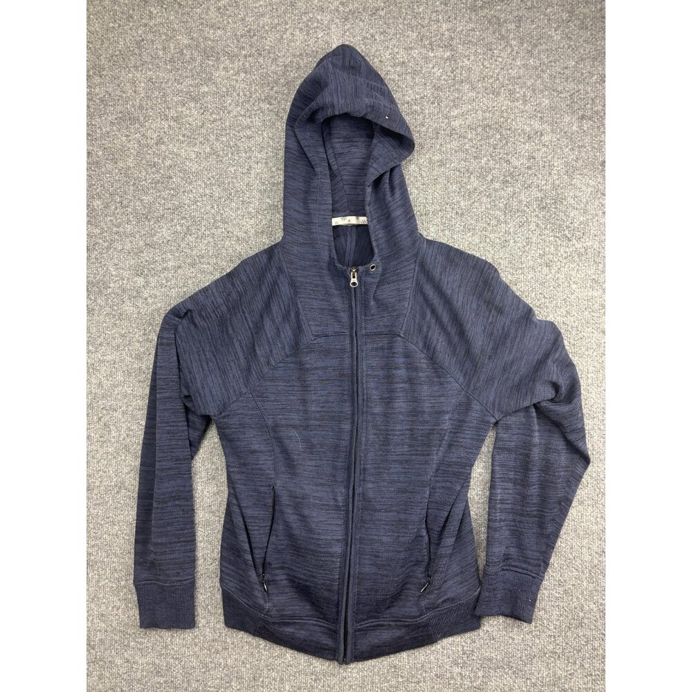 Athleta Hoodie Jacket Womens M Blue Full Zip Stretch Athletic Casual Pockets